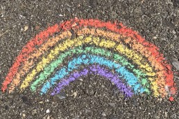 rainbow on pavement