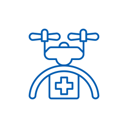 healthcare medical drone icon blue