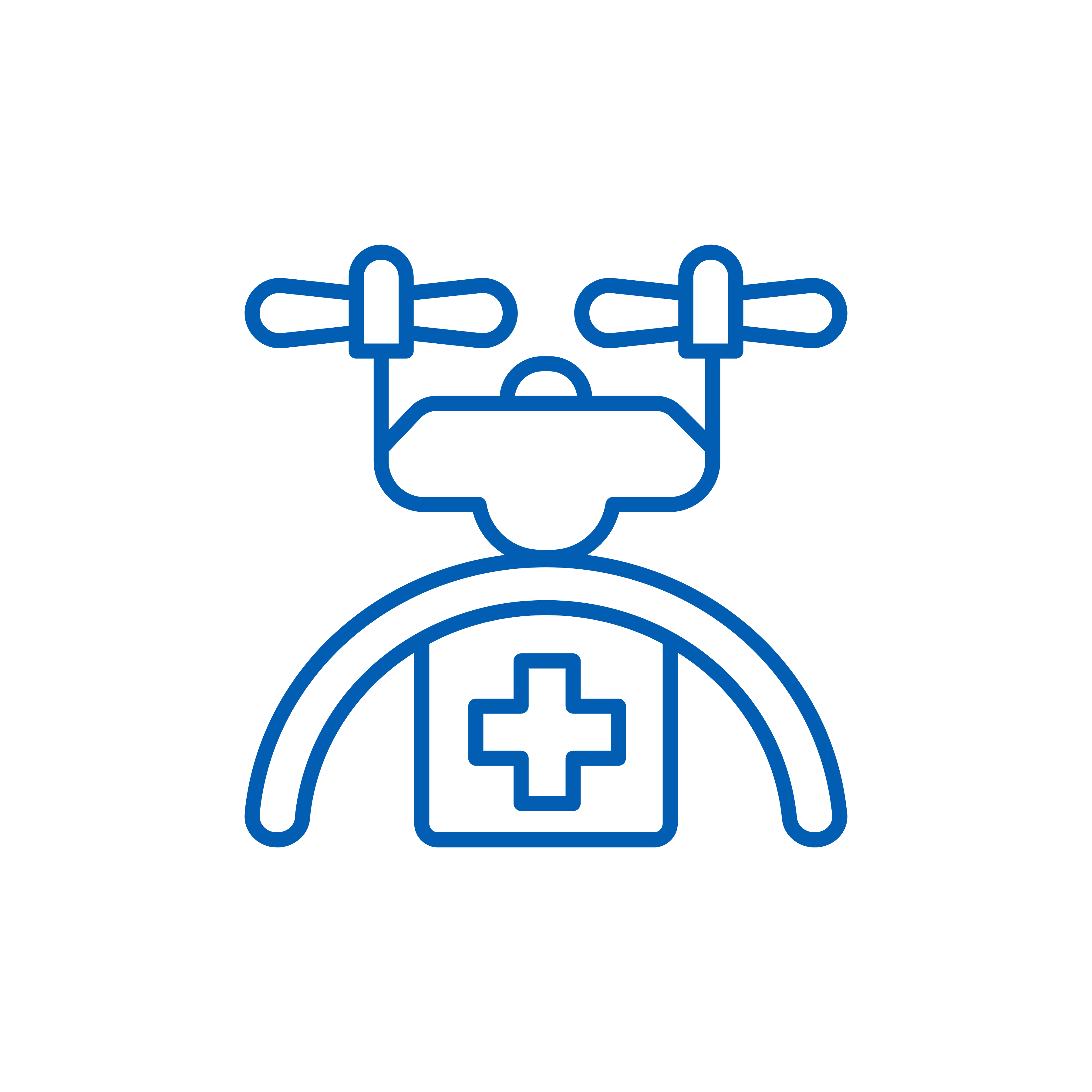 healthcare medical drone icon blue